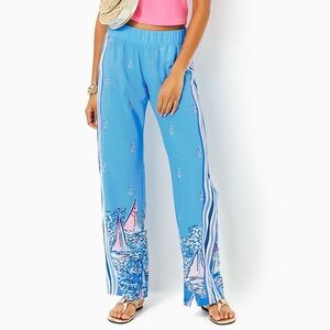 Lilly Pulitzer Bal Harbour Palazzo Pants in the Lunar Blue A Lil Nauti M